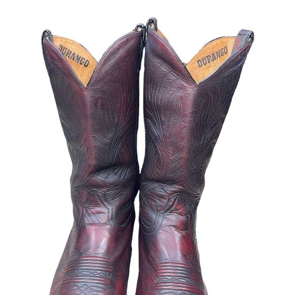 Durango Men's Wine Mahogany Burgundy Leather Western Cowboy Boots Sz 9EE SW4225 - Picture 4 of 10